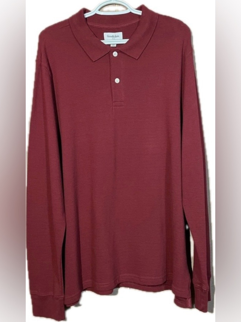 NWT Goodfellow & Co Men’s XL Dark Red Long Sleeve Polo